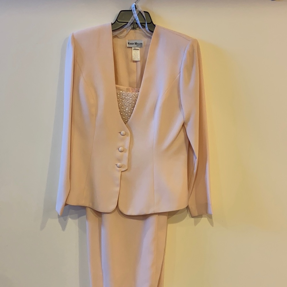 Vintage Karen Miller Pink Blazer and Dress Two Piece Set